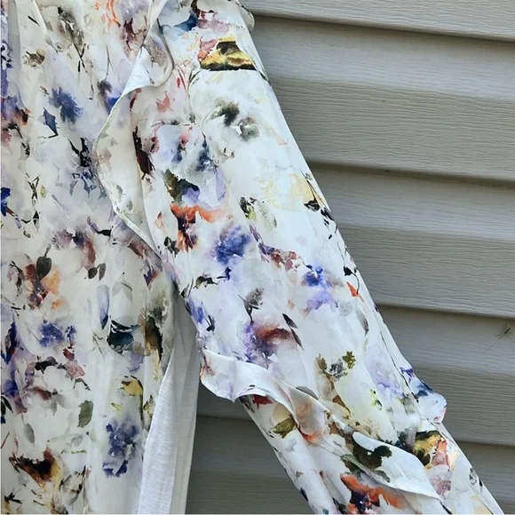 Dolan Left Coast Collection Araminta Floral Ruffled Blouse size Large - Picture 3 of 7